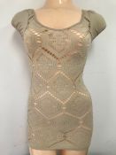 Stretchy Beige Crochet Top